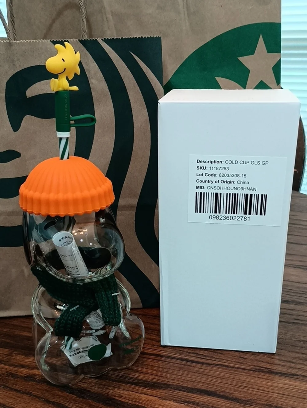 Peanuts + Starbucks 2026 Snoopy Glass Cold Cup 🎃🍂💚